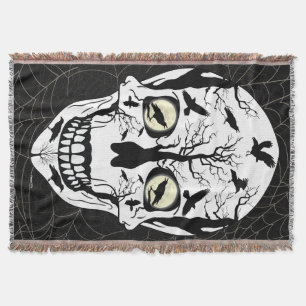 Cobertor Skulls Blanket Raven Design Home Decor