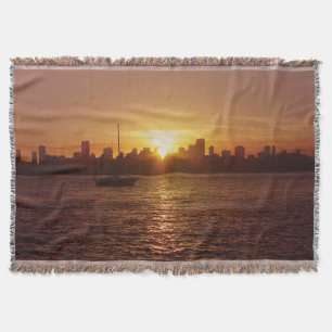 Cobertor Skyline de Miami Beach no por do sol