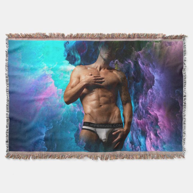 Cobertor SlipperyJoe homem musculoso cueca protuberância có (Frente)