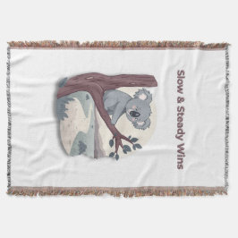 Cobertor **"Slow & Steady Wins – Motivational Cute Koala "*