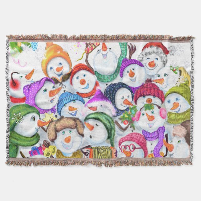 Cobertor Snowmans - Presente de Bolso de Natal (Frente)