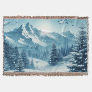 Cobertor Snowy Winter Mountain