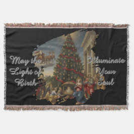 Cobertor Soft Fleece Nativity Christmas Throw Blanket