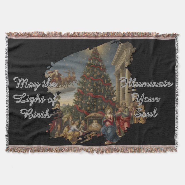 Cobertor Soft Fleece Nativity Christmas Throw Blanket (Frente)