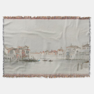 Cobertor Soft Neutral Venice Canal Sketch Art