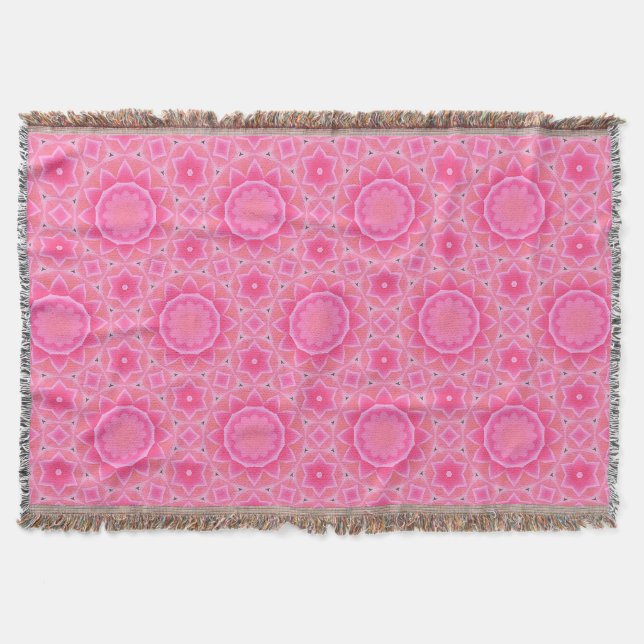 Cobertor Sol rosa e estrelas padrão do mosaico de menina (Frente)
