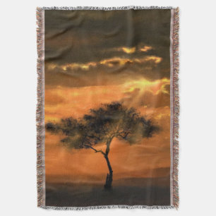 Cobertor Solitário Tree Sunbeams - Coleção de Artes de D
