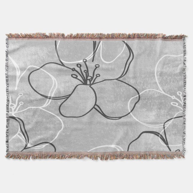 Cobertor Sonho de Flor de Maçã: Ornamento de Abstrato (Frente)