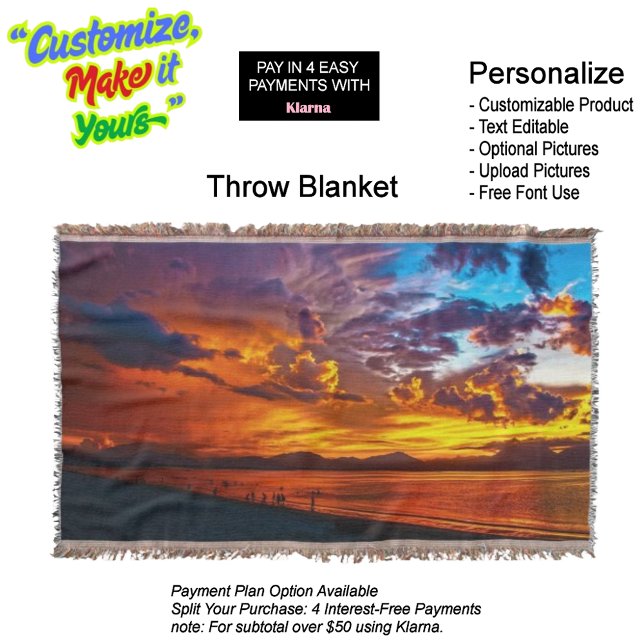 Cobertor Soquete 5 de Lançamento de Praia Sunset (Sunset Beach Throw Blanket 5.)