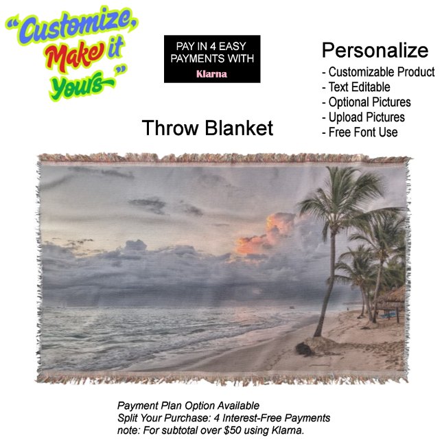 Cobertor Sotaque de Aterro de Praia Sunset 9 (Sunset Beach Throw Blanket 9.)