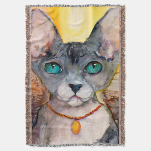 Cobertor Sphynx Cat Portrait Feline Lovers Dream Gift
