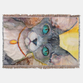 Cobertor Sphynx Cat Portrait Feline Lovers Dream Gift