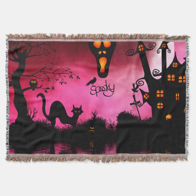 Cobertor Spooky, design de Dia de as Bruxas engraçado (Frente)