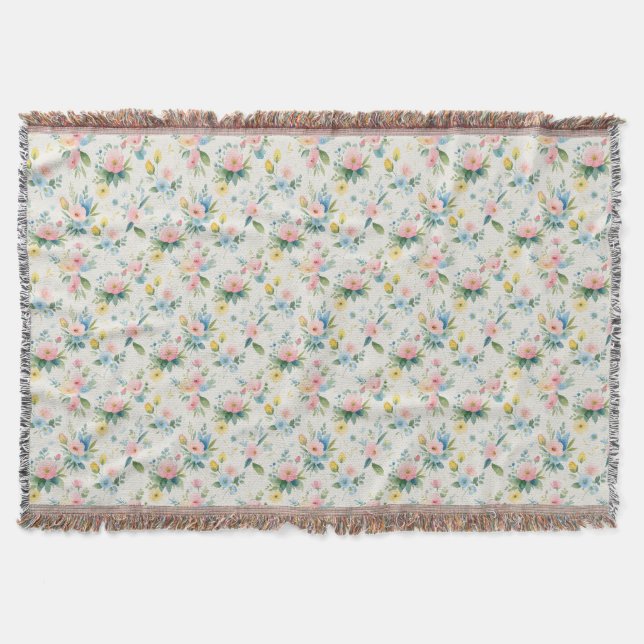 Cobertor spring garden pastel florals (Frente)