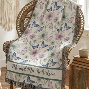 Cobertor Sr e Sra Boho Botânico Floral