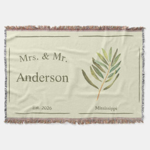 Cobertor Sr & Sra Ramo de Oliveira Casal Verde