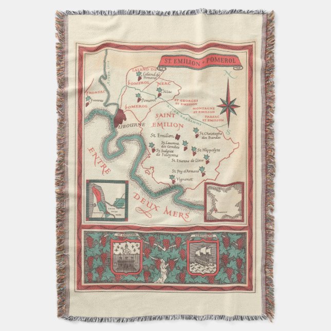 Cobertor  St. Emilion Bordeaux Wine  (Frente Vertical)