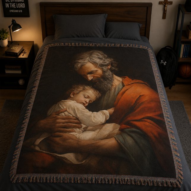 Cobertor St. José e Menino Jesus Religioso Católico (Criador carregado)