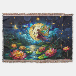 Cobertor Stained Glass Moonlight Flight Fairy 