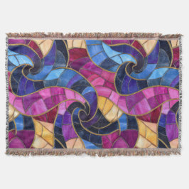 Cobertor Stainglass Blue Purple Design