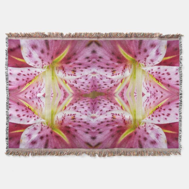 Cobertor Stargazer Lily Bright Magenta Floral (Frente)