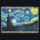 Cobertor Starry Night, famoso quadro mundial de Van Gogh<br><div class="desc">Starry Night,  pintura popular de Vincent van Gogh</div>