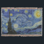 Cobertor Starry Night Vincent van Gogh<br><div class="desc">Este belo design de arte mostra o famoso quadro poste-impressionista holandês Vincent van Gogh, "A Noite Estrelada". Pintado durante sua estadia no asilo Remy Santo na década de 1880, van Gogh retratou as colinas rolantes e árvores ciprestes que viu de sua janela. Ele também acrescentou a vila, que ele não...</div>
