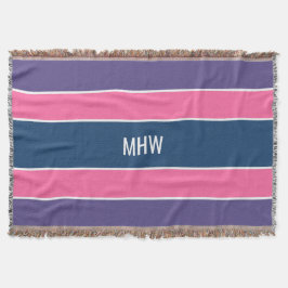 Cobertor Stripes Padrão monograma personalizado lança cober