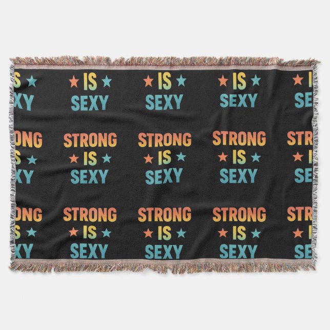 Cobertor Strong Is Sexy Bold Typography Gym Motivation Art (Frente)