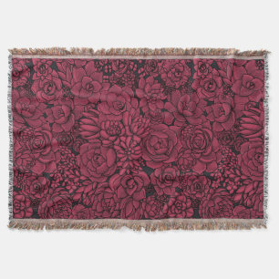 Cobertor Suculentos na Viva Magenta - Cor do Ano 2023