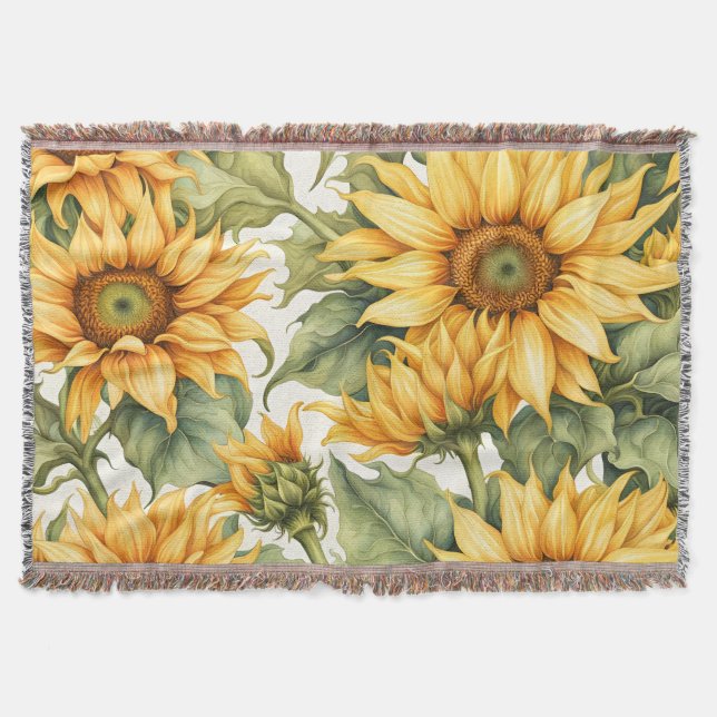 Cobertor Sunflower Art Pattern Design (Frente)