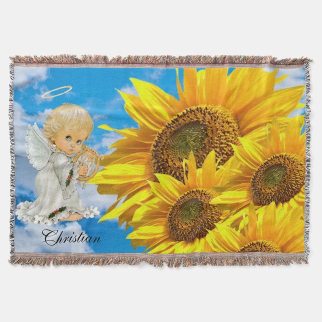 Cobertor Sunflower Baby Angel Floral (Frente)