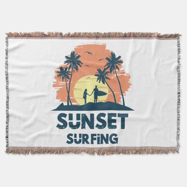 Cobertor Surfe - Surfe no Sunset (Frente)
