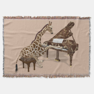 Cobertor Sweet Giraffe Tocando Grande Piano