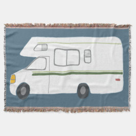 Cobertor Sweet Vintage Motorhome Camper RV em azul profundo