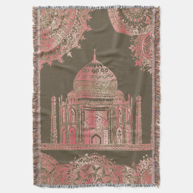Cobertor Taj Mahal - Estilo Boêmiano Oriental (Frente Vertical)