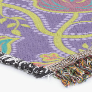 Cobertor Tapete Exterior Floral Chintz Roxo e Chartreuse