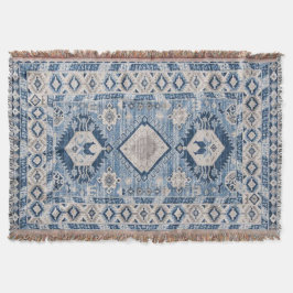 Cobertor Tapete Kilim Azul Antigo Oriental