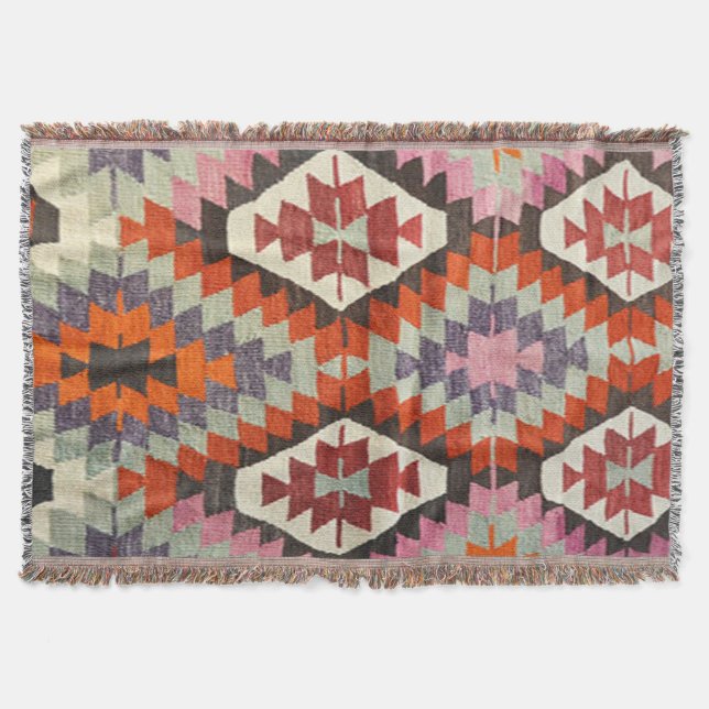 Cobertor Tapete Kilim Turco Persa Oriental (Frente)