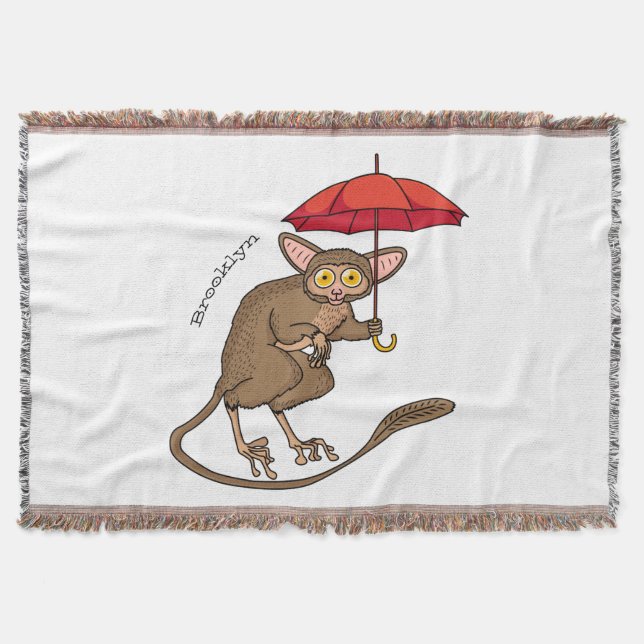 Cobertor Tarsier bonito com ilustração de desenho de desenh (Frente)
