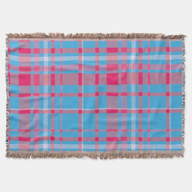 Cobertor Tartan azul e vermelho (Frente)