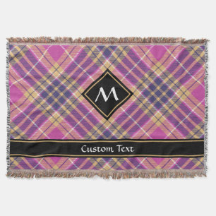 Cobertor Tartan rosa, Dourado e azul