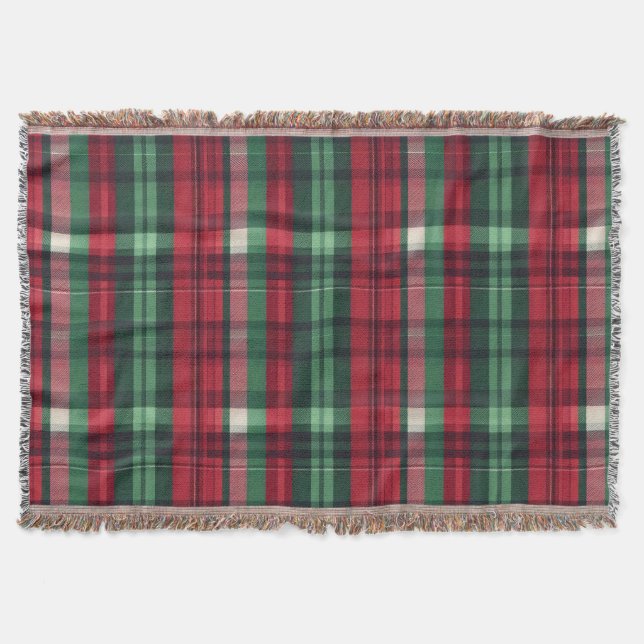 Cobertor Tartan Xadrez Vermelho Tradicional Vermelho Verde (Frente)