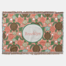 Tartaruga do Mar e Enfermeira Floral Rosa-Rosa-Cor