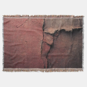 Cobertor Tattered Canvas Abstract in Rust and Earth