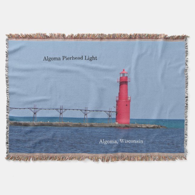 Cobertor tecido Algoma Pierhead Light (Frente)