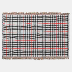 Cobertor Tecido Checkered clássico vermelho branco preto d