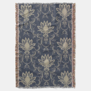 Cobertor tecido de abacaxi francês Marinho azul Barroco