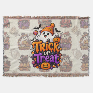 Cobertor Tecido de Halloween com Fantasma Fofo de