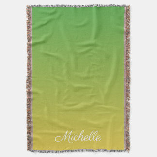 Cobertor Tecido verde e amarelo personalizado